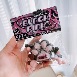 GARKALY Taba Cat Squishy Squeeze Toys, Squishy Chuu, Cat Paw Squishy Stress Relief Sensory Toy, Pinch Family Squishy Toys, Jelly Kitty Paw Squishy for Kids Adults (Black Pink)