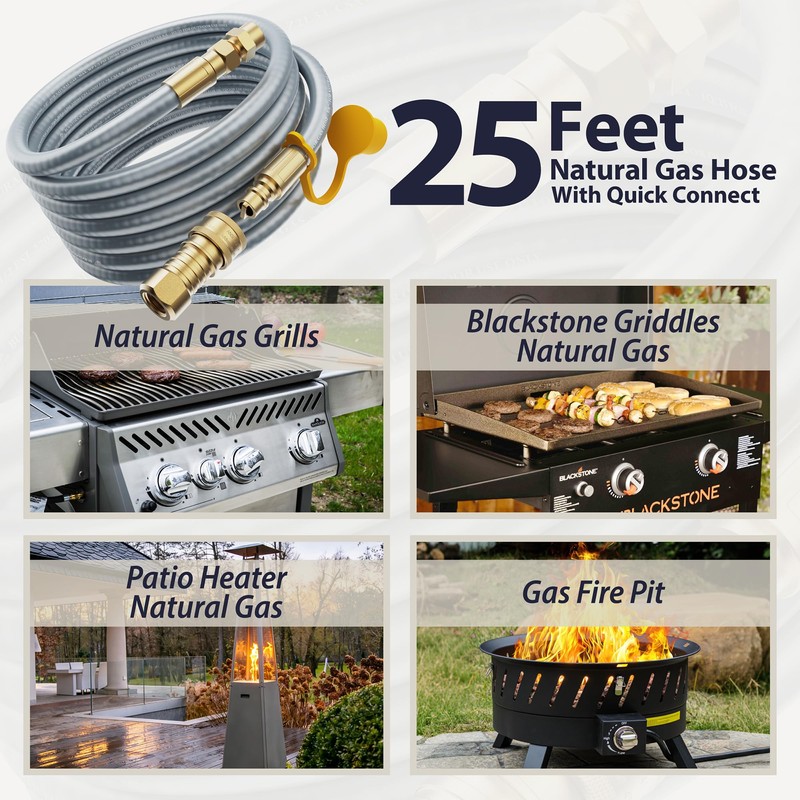 25 FT 1/2 Inch ID Natural Gas Hose for Generator,