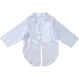 Artec 18314 Soft Satin Jacket, White, Costume, Cosplay, Recitals, Play Parties, Handmade, Easy to Use, For Children