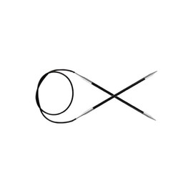 KnitPro KP41206 100 cm x 3.25 mm Karbonz Fixed Circular Needles, Black and Silver