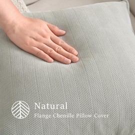 Anna's Whimsy Grey Pillow Covers 18x18 in Accent Neutral Pillow Covers Set of 2 Chenille Soft Throw Pillow Covers Decorative Throw Pillows for Couch Bed Farmhouse Living Room Home Pillow Case