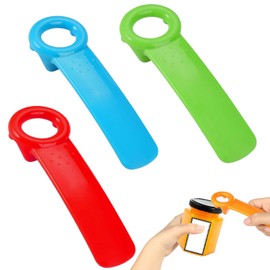 Pack of 3 Bottle Cap Openers, Easy to Use for Seniors / Children (Blue, Orange, Green)