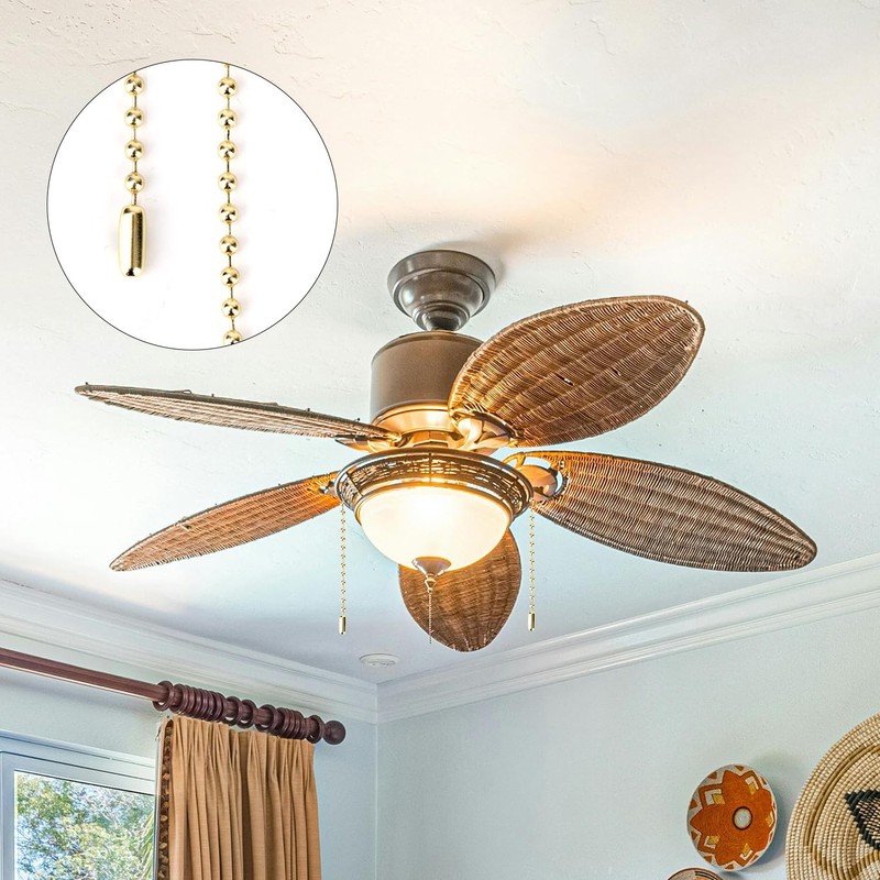 120in Ceiling Fan Pull Chain, 3mm Premium Metal Light Roller