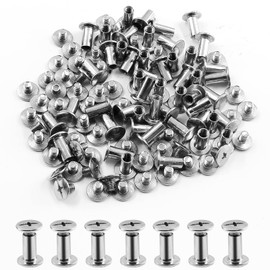 Cionyce 50 Sets M5 x 10mm Chicago Screw Posts Binding Screws, Phillips Chicago Binding Screws Assorted Kit for Leather, Scrapbook, Book, Photo Albums