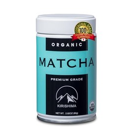 KIRISHIMA Polvo de té verde orgánico Kirishima Matcha, grado ceremonial, edición Teahouse Premium First Harvest, grado ceremonial premium, origen...  