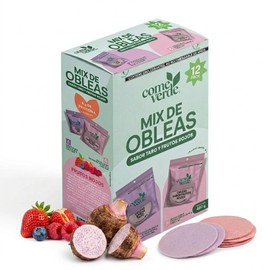 Come Verde - Mix de Obleas Taro y Frutos Rojos 1240 G | Snack Saludable con Amaranto | Sin Azúcar Añadida | Porciones Individuales - 1240...