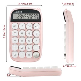Cute Small Calculator with Large Display and Big Buttons, Touch Comfortable Flexible Button Handheld Calculator, Small Pocket Calculator Easy to Carry Suitable for School Calculator(Pink)