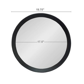 Udorich Enhance Ambiance with Transitional Mango Wood Wall Mirror, Round Design for Entryway or Bathroom, 20 Inch, Black Frame