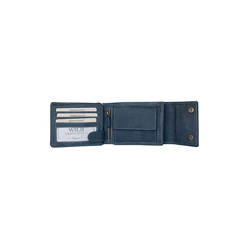Biker's Grey Genuine Leather Wallet Wild with Metal Chain to