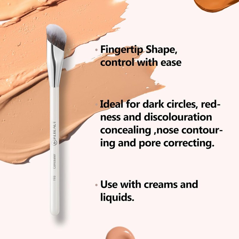 Albeaut Concealer Makeup Brushes 2 PCS Angled Brushes for Liquid,