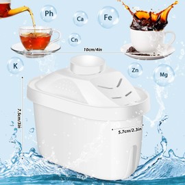 Tujoe Alkaline Water Filter Replacement Alkaline Water Filter Cartridge Water Filters for Drinking Water Filter Kettle,improve Alkaline(4 Pcs)