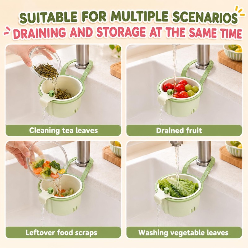 2Pcs 2026 New Cactus Kitchen Sink Strainer Basket, Hanging Sink