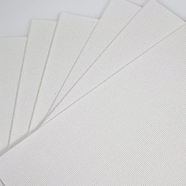 KCS 4/6 pc of 12" x 18" 16CT Counted Cotton Aida Cloth Cross Stitch Fabric (6 pc, White)