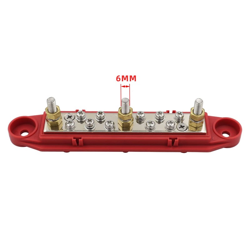 Bus Bar Power Distribution Block 3 x M6 Terminal Studs,