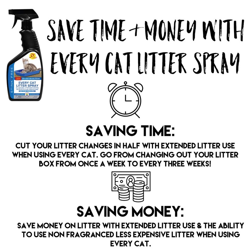 Stink Free Every Cat Litter Spray Odor Eliminator (2 Pack)