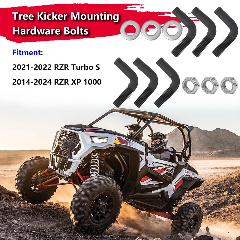 6PCS Tree Kicker Mounting Hardware L Bolts for RZR XP1000