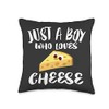 Just A Boy Who Loves Cheese Throw Pillow