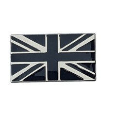 Fat-catz-copy-catz Patriotic Supporters Black & Silver Union Jack Flag Metal Enamel Lapel Pin Badge Great Britain GB UK Police