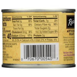 Reese Delicate Baby Artichoke Hearts Non GMO, 7 Ounce (Pack of 12)