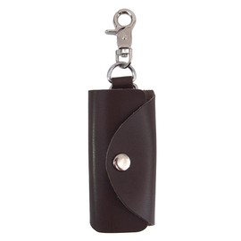 Leathertone 4LT0027 Tochigi Leather Key Case with Carabiner, Made in Japan, Braun