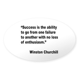 CafePress Churchill Success Quote Oval Sticker Oval Car Bumper Sticker