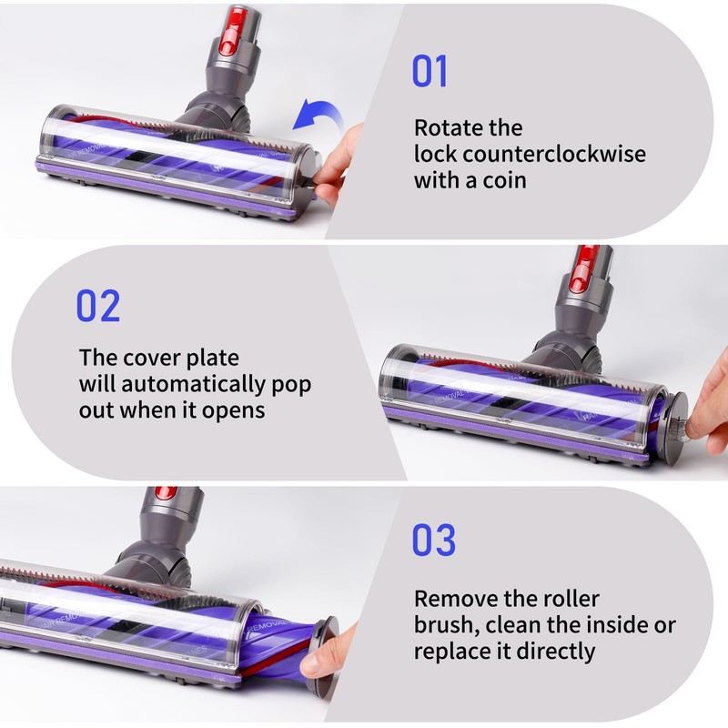 Quick-Release Motorhead Cleaner Compatible with Dyson V7,V8, Cyclone V10,V11,V15 Cordless