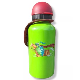 Crocodile Creek Stainless Steel Water Bottle 13.5oz Capacity -Wolf Knight Green