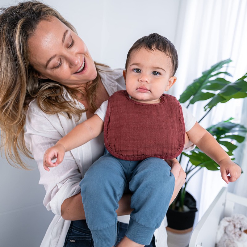 Comfy Cubs Muslin Baby Bibs, Drool Bibs, Adjustable with Easy