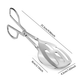 2-PACK Salad Tongs for Serving - Premium Stainless Steel Scissor-Style, Non-Toxic, Heat-Resistant Salad Servers, Dishwasher Safe, Ideal for Buffet and Party Use (Silver)