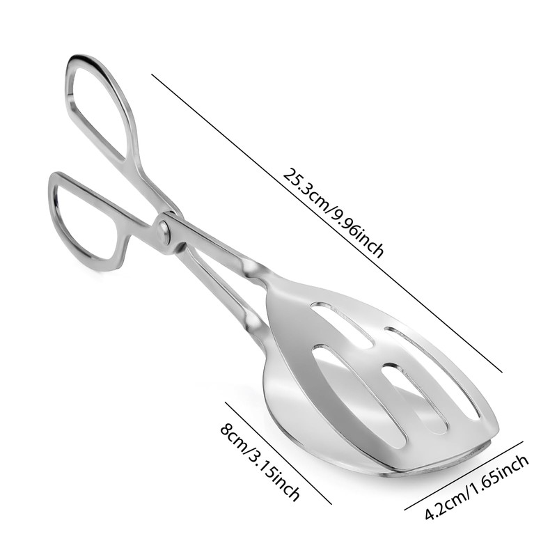 2-PACK Salad Tongs for Serving - Premium Stainless Steel Scissor-Style,