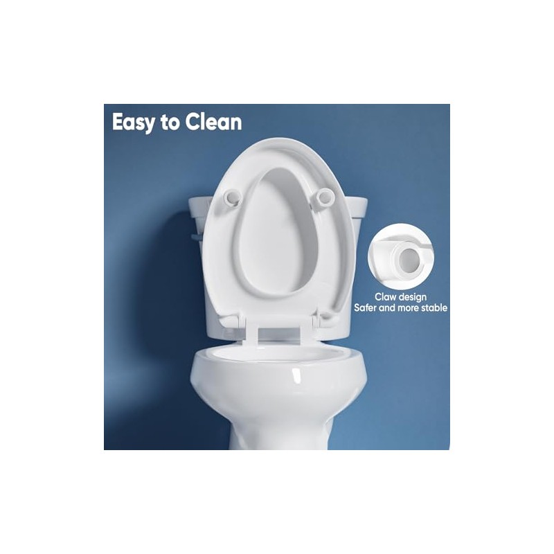 SAMODRA Raised Toilet Seat Riser, White, 3 Inch High Elevated