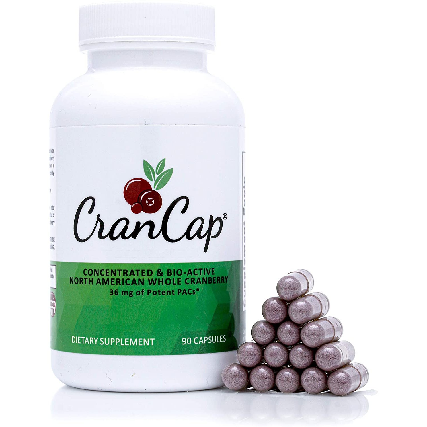 CranCap Cranberry Supplement for Urinary Tract Health 36mg PAC Made from Whole Cranberries