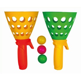 Paul Günther 1546 - Mc Squeezy Click'n'Catch, Fangball-Spiel für Kinder mit 2 Korb-Fängern und 3 Kunststoffbällen