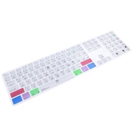 WYGCH Ultra Thin Shortcuts Extended Silicone Keyboard Protective Cover Skin for Mac Aluminum Wired Keyboard MB110LL/B (A1243) Numeric Keypad (for Logic Pro X)
