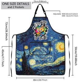 MBMSO Painting Artist Apron with Pockets Artist Painter Gifts Art Lover Gift for Art Teacher Student Painter Apron Waterproof, Night Apron-b, Standard