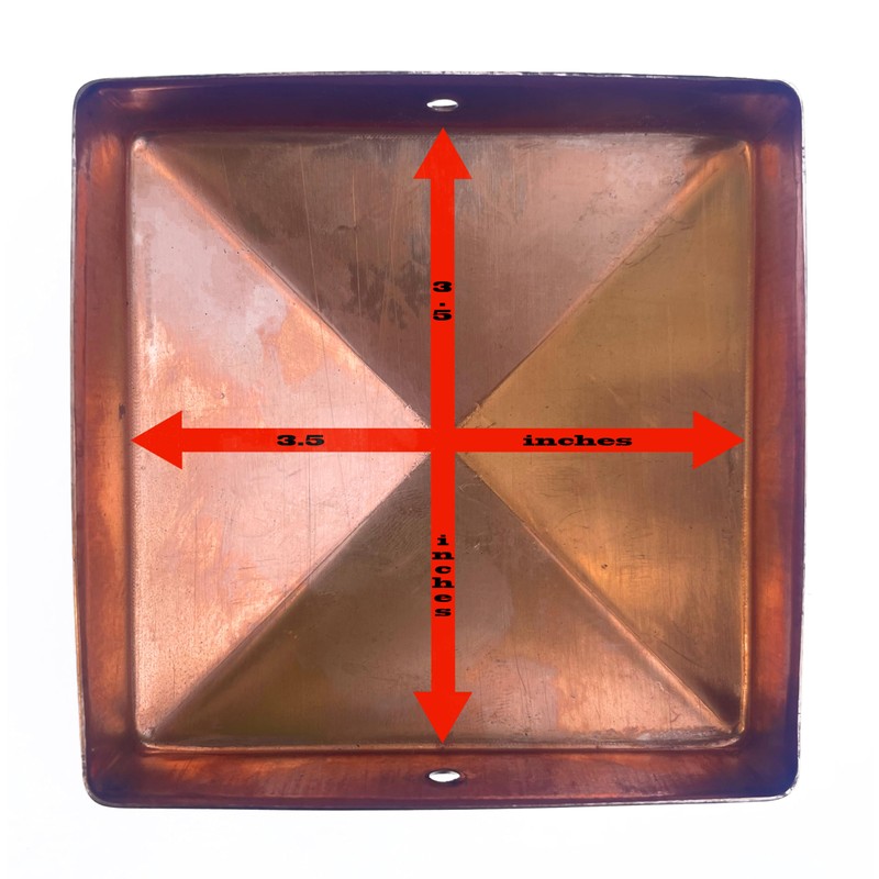 Copper Fence Post Cap 3.5 x 3.5 Inch Pyramid Design