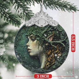 Christmas 2024 Ornament, Christmas Decoration, Stained Glass Christmas Tree Ornaments, Christmas Ornaments Clearance, 2024 Gift Ornament, Xmas Gift for Friend Family Coworker - Enchanted Fairy