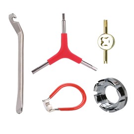 ZYETGH Bicycle Spoke Wrench, 5 Pieces Spoke Tensioner Bicycle Set Size 10-15 Universal Tyre Lever Bicycle Spoke Nipple Tensioner Bicycle Tool for Road Bikes Mountain Bikes