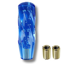 [Luaex] Crystal Shift Knob [Any Model] Twist Spiral MT Manual 5 Speed 6 Speed M10 M8 Included (Blue, 5.9 inches (15 cm)
