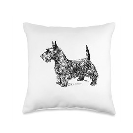 Scottish Terrier Scottie Dog Throw Pillow