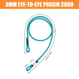 AOLEBA 8MM (5/16") Prusik Cord, Pre-Sewn Eye-to-Eye Prusik Loop, Safety Climbing Aider Gear for Arborist Rescue Mountaineering, Friction Hitch Cord Climbing Sticks for Outdoor 30 Inches