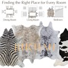 jinchan Zebra Area Rug with Silver Foil 5x7 Faux Cowhide
