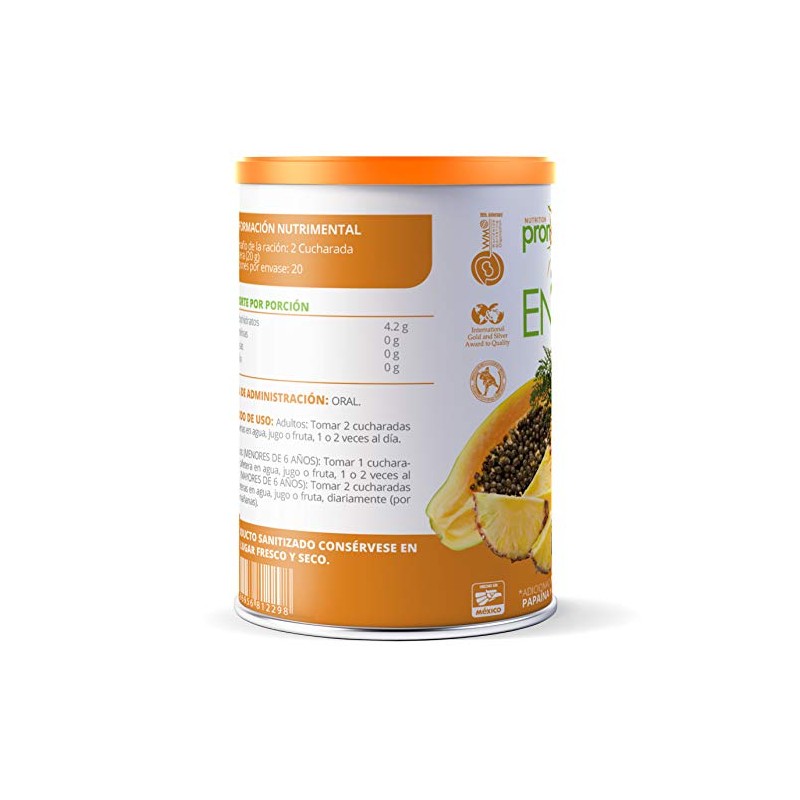 Fibra Digestiva en Polvo 100% Vegetal Adicionada con Papaína y