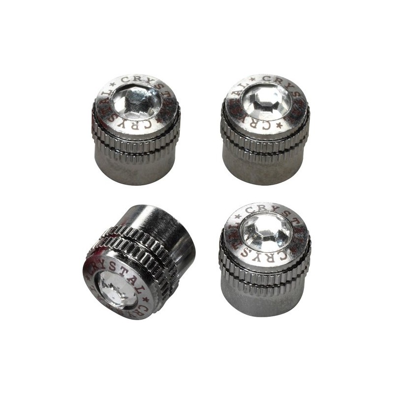Valve Caps Silver + Crystal 4pcs