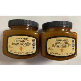 Trader Joe's 2 Bottles New Trader Joe's Organic Raw Grade A Honey 16oz 454g Each EXP 2027