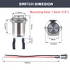 DMWD 2-Pack 12mm Momentary Metal Waterproof Push Button Switch Raised