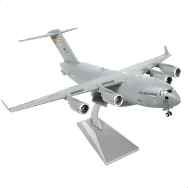 NUOTIE 1/200 C-17 GlobemasterⅢ - Kits de Modelo de avión Fundido a Troquel con Soporte Harbor-Hickam AFB Transport Modelo de avión de Metal preconstruido (escuadrón de Transporte aéreo 535)