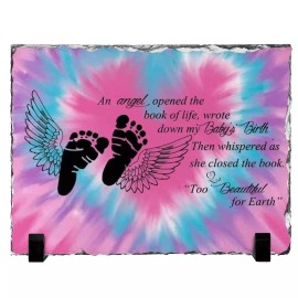 Handmade Photo Rock Baby Angel Picture on Rock 7.9” X 5.9” Stone Plaque