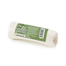 WoofBones Large 5-6" Filled Dog Bones, Bully Stick Flavor - Long Lasting Stuffed Femur for Aggressive Chewers Dental Treat (Single Bone)