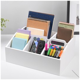 YUBAMIN Mail Organizer Countertop, Magazine Display Holder Desk Mail Organizer, Mail Sorters Organizers or Bill Organizer for Desk Accessories, Pencil Holder Magazine File Holder with 6 Compartments